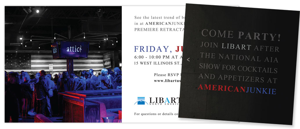 Libart's Premiere Retractable Enclosre at the Trendy American Junkie in Chicagok, Illinois