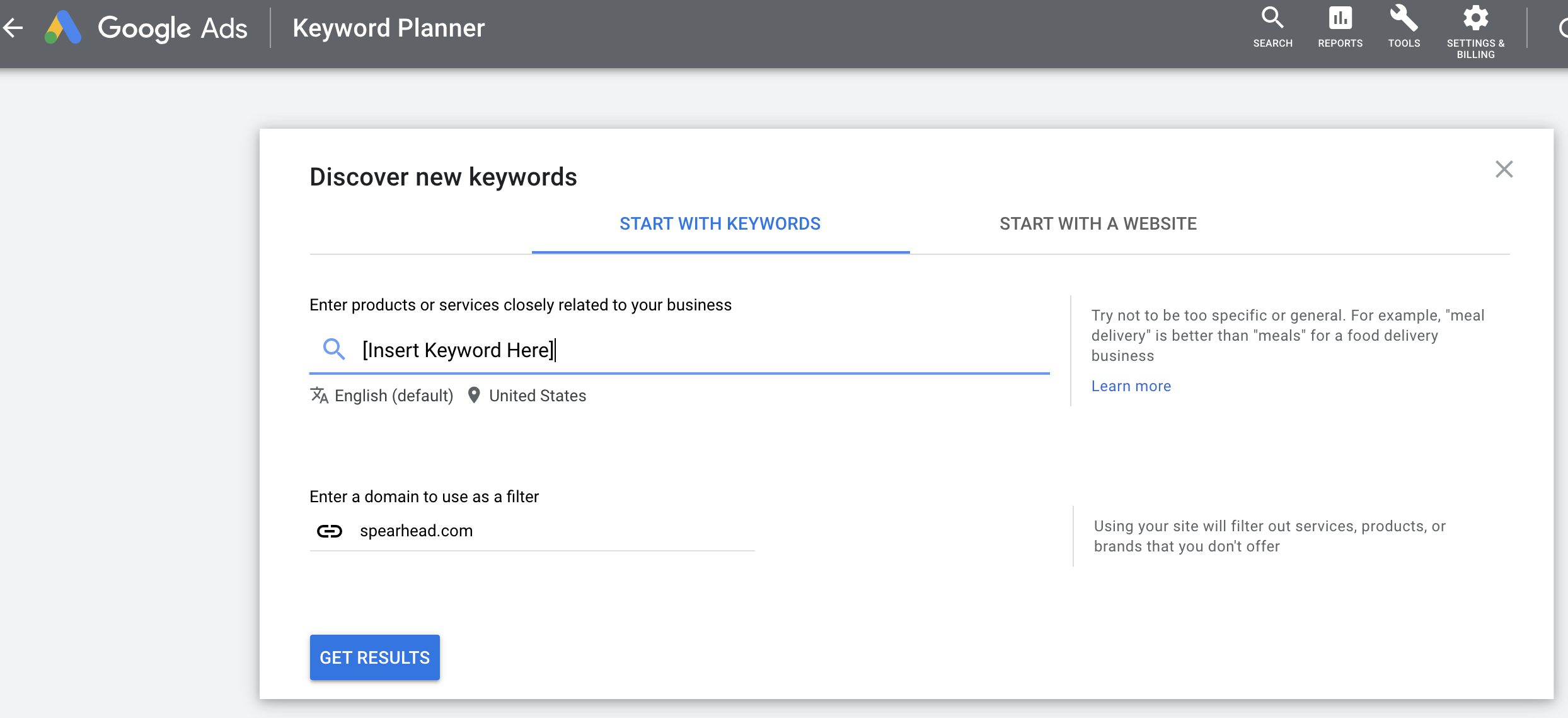 Spearhead Sales & Marketing | Google PPC Ad Keyword | Search by Keyword