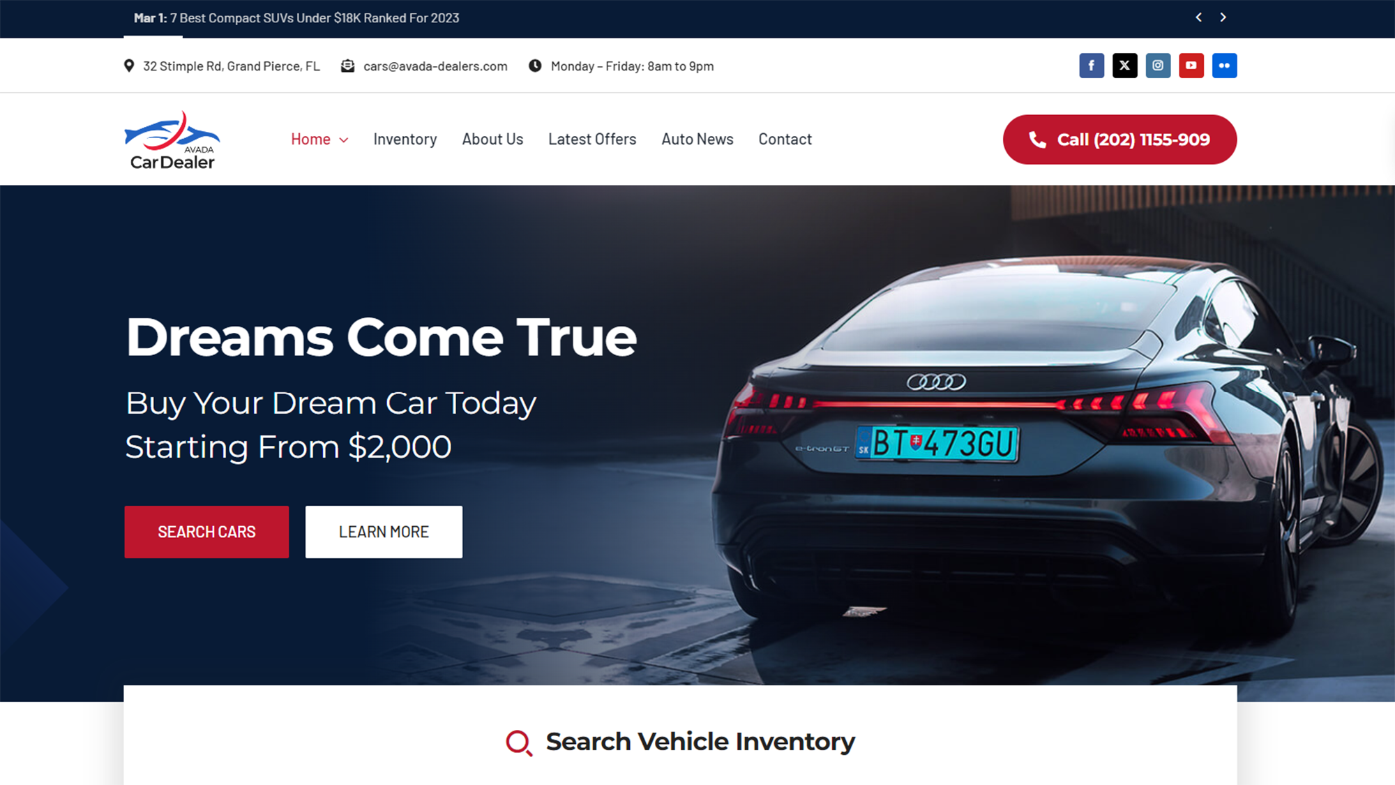 Website Theme | Avada | Car Dealership